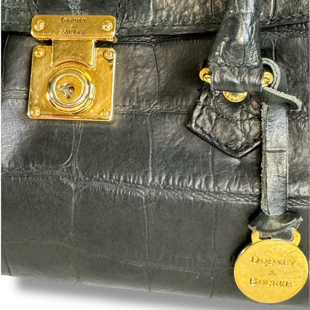 Dooney & Bourke Italian Leather Croc Embossed Rare Satchel - Made in Italy - Picture 4 of 11